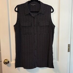 Adrianna Papell Black and White Polka Dot Blouse